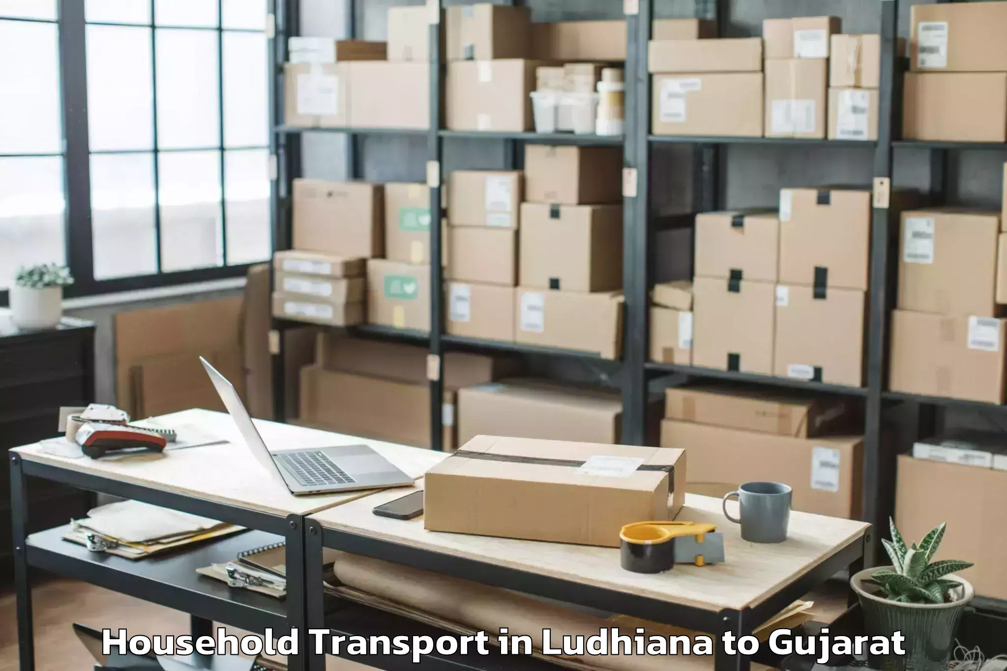 Book Ludhiana to Jhagadia Household Transport Online